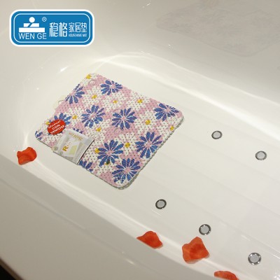 Custom with suction cups PVC cushion bath mat bathroom floor anti-slip mat